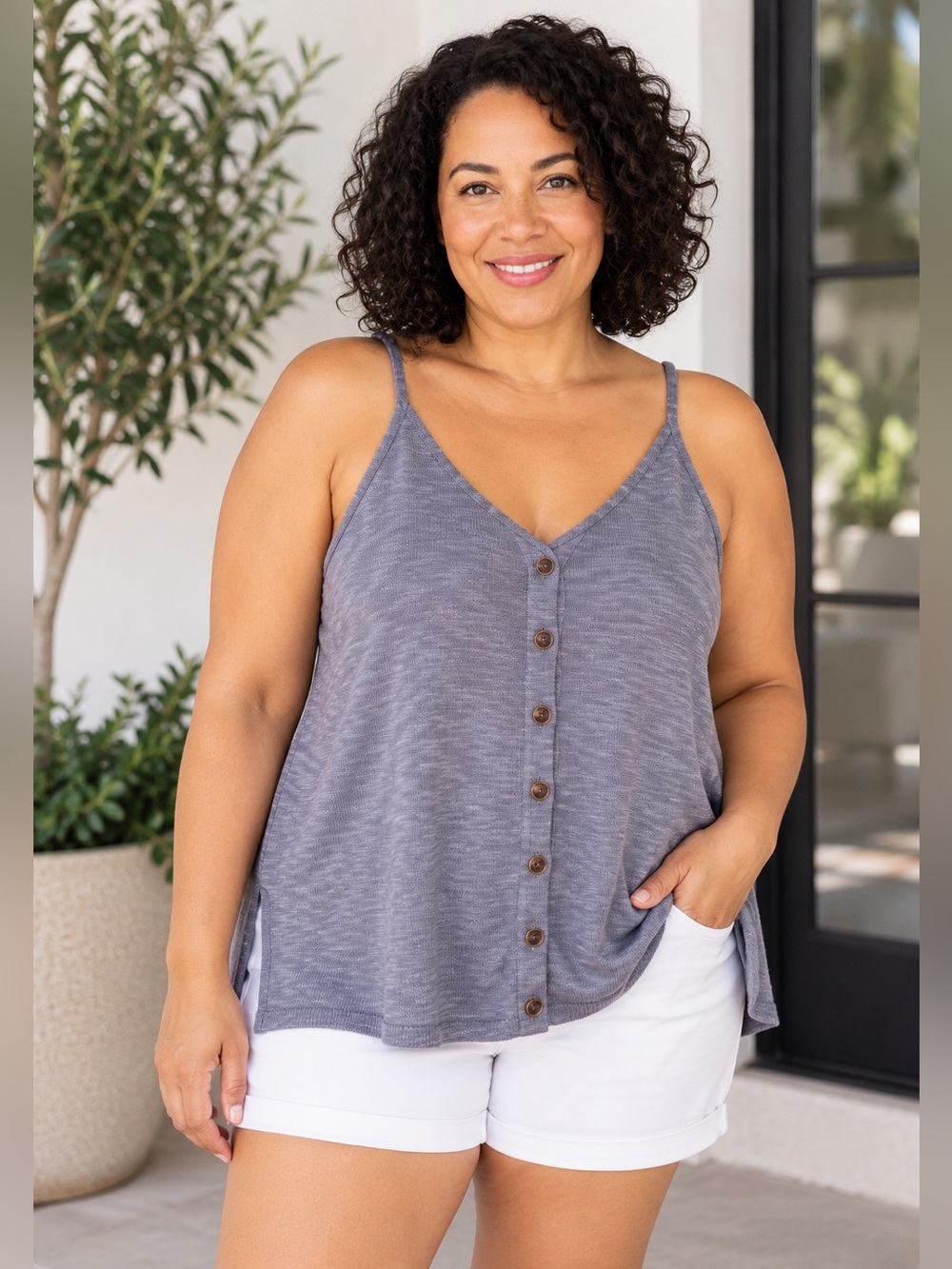 BE COOL Blue Knitted Cami Tank Top NWT